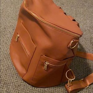 Faux Leather Brown Diaper Bag LIKE NEW unused